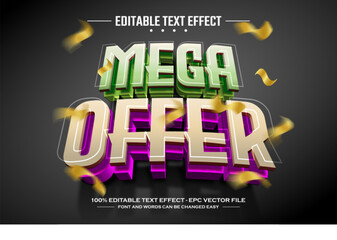Mega offer 3D editable text effect template