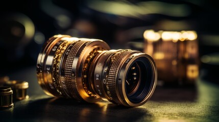 Fototapeta na wymiar Vintage Camera Equipment: Exploring Isolated Objects with Advanced Lens Technology, generative AI