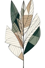 Geometric leaf lines art