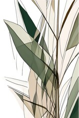 Geometric leaf lines art