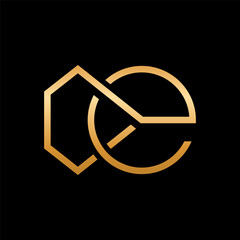 Letter E diamond luxury overlapping logo