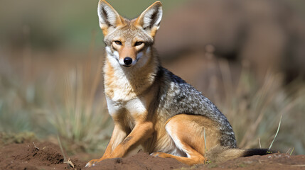 絶滅危惧種　アビシニアジャッカル｜Abyssinian jackal Endangered species Generative AI