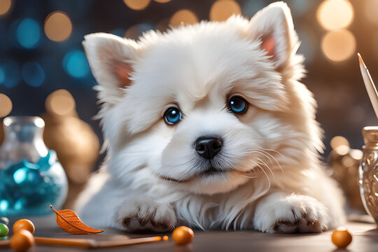 picture of a cute dog. Generative AI.