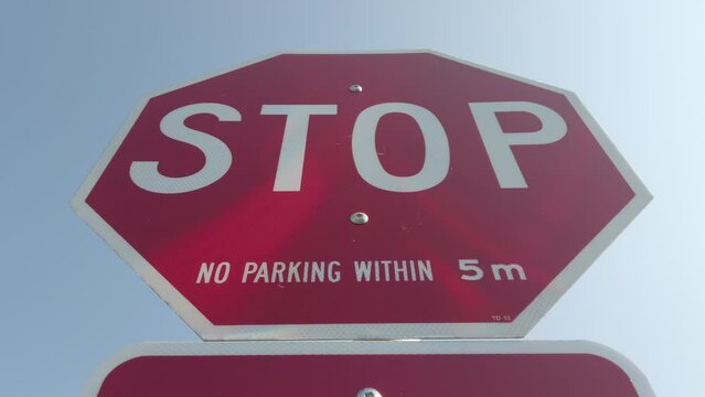 Stop sign in small town