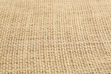 Texture of burlap fabric as background, closeup