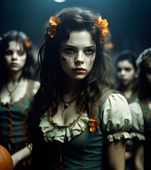 Obraz premium Lady Zombies For Halloween