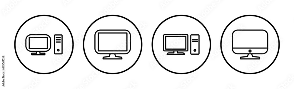 Poster computer icon vector. computer monitor icon.
