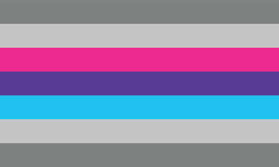 Obraz premium Demiandrogyne Pride Flag. People who identify as demiandrogyne usually, but not always, feel that part of their identity is mix of male and female, and another part of their identity is something else
