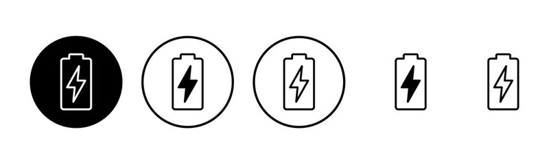 Battery icon set illustration. battery charging sign and symbol. battery charge level