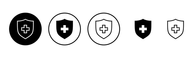 Obraz premium Health insurance icon set illustration. Insurance document sign and symbol