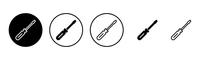 Screwdriver icon set illustration. tools sign and symbol