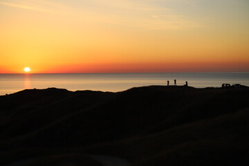sunset on golf course