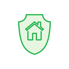 Home insurance icon set. home protection icon