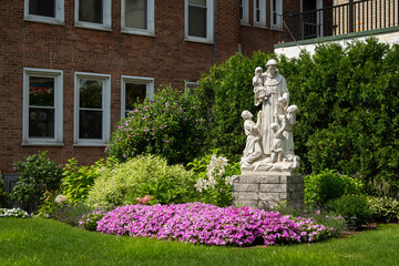St. Anthony Statue At St. Leonard&rsquo;s Peace Garden, North End, Boston, Massachusetts, USA
