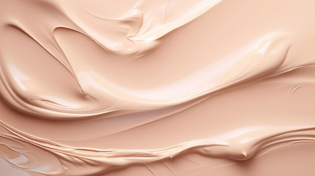 Cosmetic smears of creamy texture on a beige background