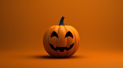 Halloween pumpkins to decorate. Funny and smiling. Plain background.