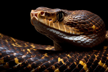 Fototapeta premium portrait of a 3d poisonous snake