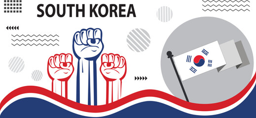 South Korea national day banner, national day template design vector image. South Korean flag colors theme background.eps