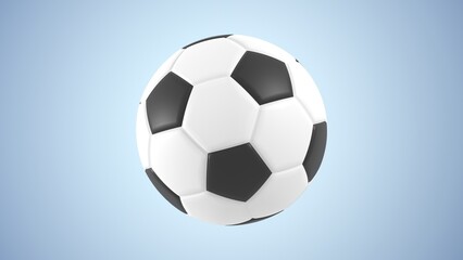 Fototapeta premium soccer ball rotation isolated 3d illustration. football sport that can be used to represent a goal, professional championship or soccer world cup