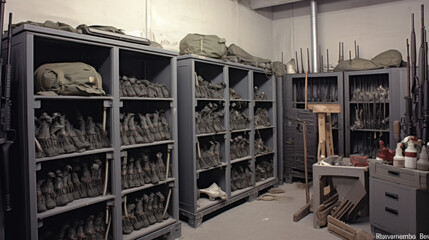 Wardrobe for weapons. safe storage of guns.