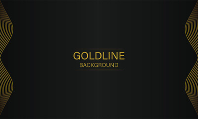 luxury abstract golden line on black background design