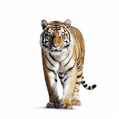 Fototapeta premium Wild Tiger isolated White
