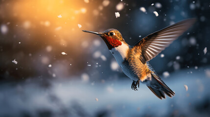 Snowy Ballet of the Hummingbird