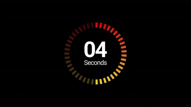 Circle countdown timer 10 seconds animation from 10 to 0 seconds, 10 Seconds countdown, Countdown timer