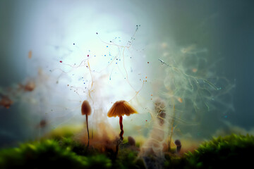 Macro Habitats · Moss & Fungi Abstract Eco Background with Soft Smooth Color Palette · Bokeh & Gradients