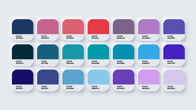 Color Palette, Procreate Color Swatches in RGB, HEX Colors, Bright Colour in HEX Codes Catalog, Paint Color Palette, Colorful Tones Pantone for Digital Art