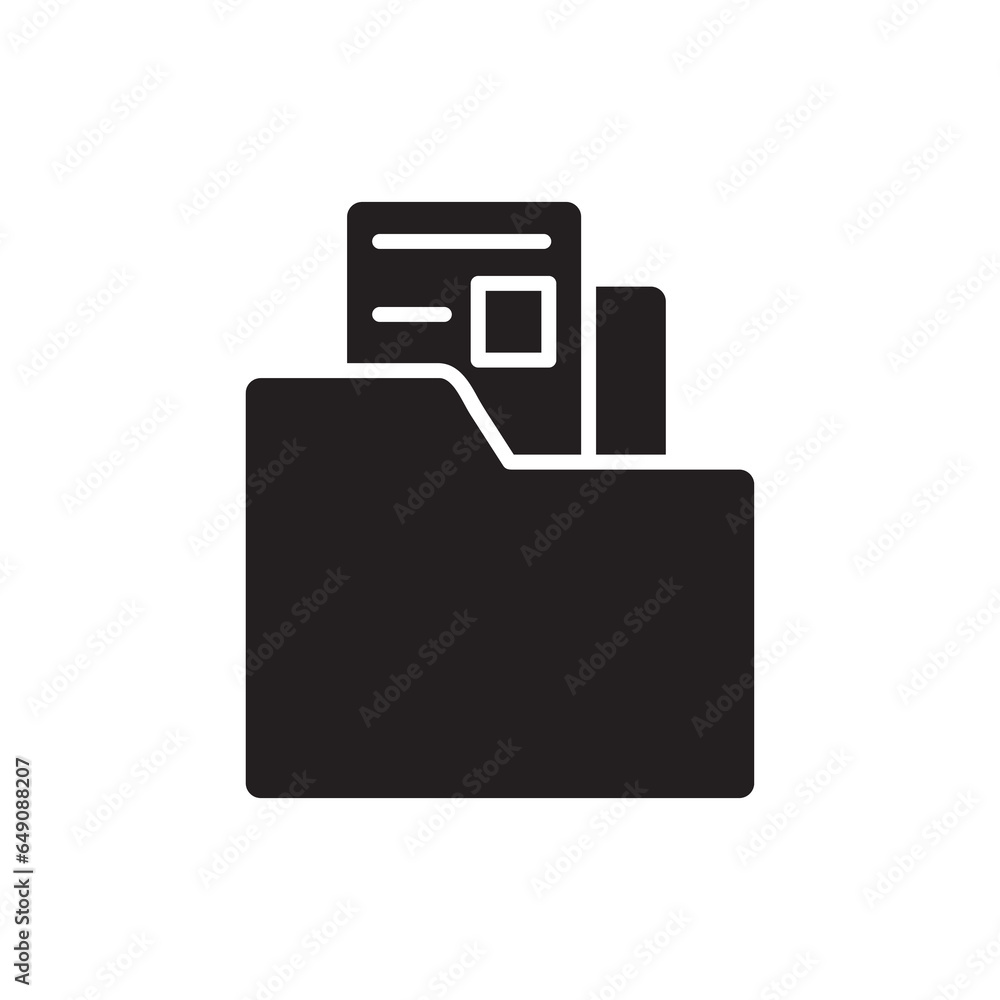 Aufkleber dossier folder vector icon. the secret files simple solid icon.flat illustration on white background