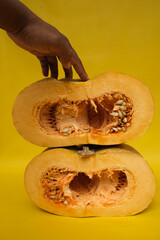 pumpkins on a wooden table