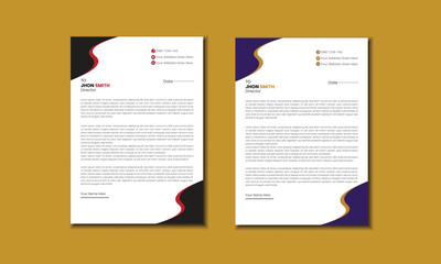 Business style letterhead template design, modern and simple unique corporate design template.
