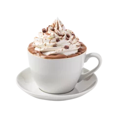 Foto op Aluminium cup of hot coffee with milk Cream isolated on transparent background Remove png, Clipping Path © Vector Nazmul