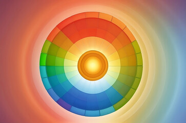 Fototapeta premium a colorful circle with a light coming out
