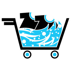 laundry silhouette icon design. Laundry cleaning service logo vector illustration