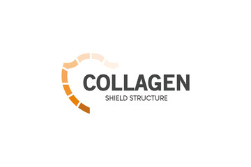 Obraz premium Collagen shield logo vector illustration template