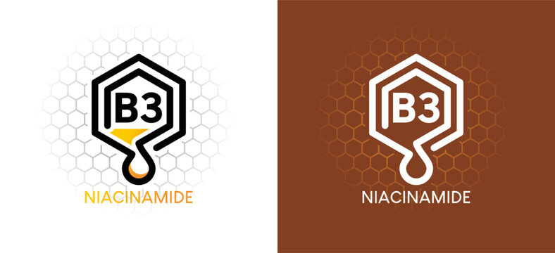 Niacinamide logo vector illustration template, vitamin b3 symbol icon