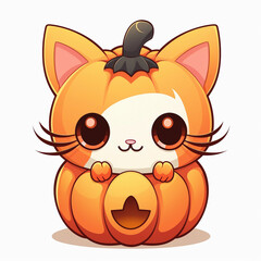 Fototapeta premium kawaii halloween cat clipart 