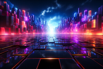 Modern futuristic neon gaming background