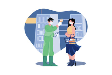 Temperature Checking at The Supermarket