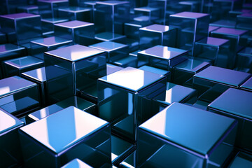 Abstract background of metallic cubes wallpaper