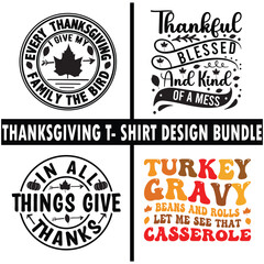 Fototapeta premium Thanksgiving svg, vector, typography t- shirt design bundle 