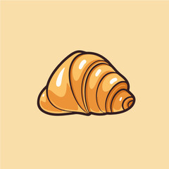 simple logo of croissant, line art vector
