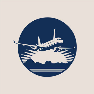 recommend clip art: simple logo of airlines, line art vector