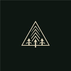 simple logo of forest, vector art