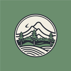 simple logo of forest, vector art