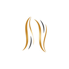 hair wave logo vector illustration design