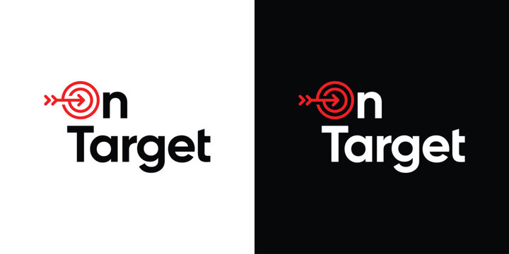 Arrow right on target logo design template graphic vector illustration. Symbol, icon, creative.
