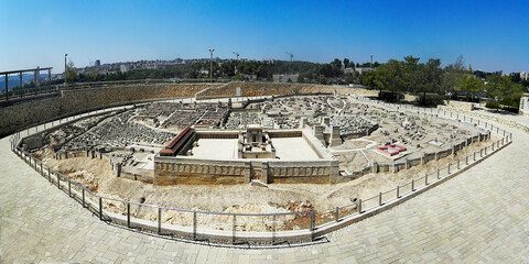 Panorama, Model scale of Jerusalem at the Book of the Shrine, Israel